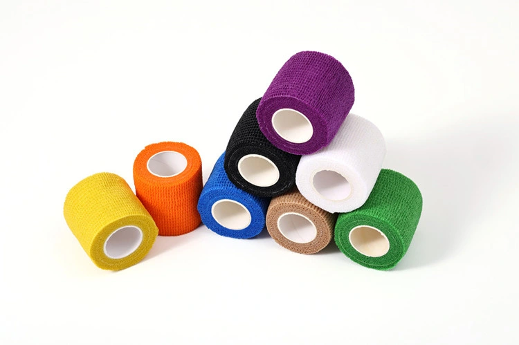 SJ Self-adhesive bandage waterproof medical flexible colorful bandage tape non woven light elastic adhesive bandages